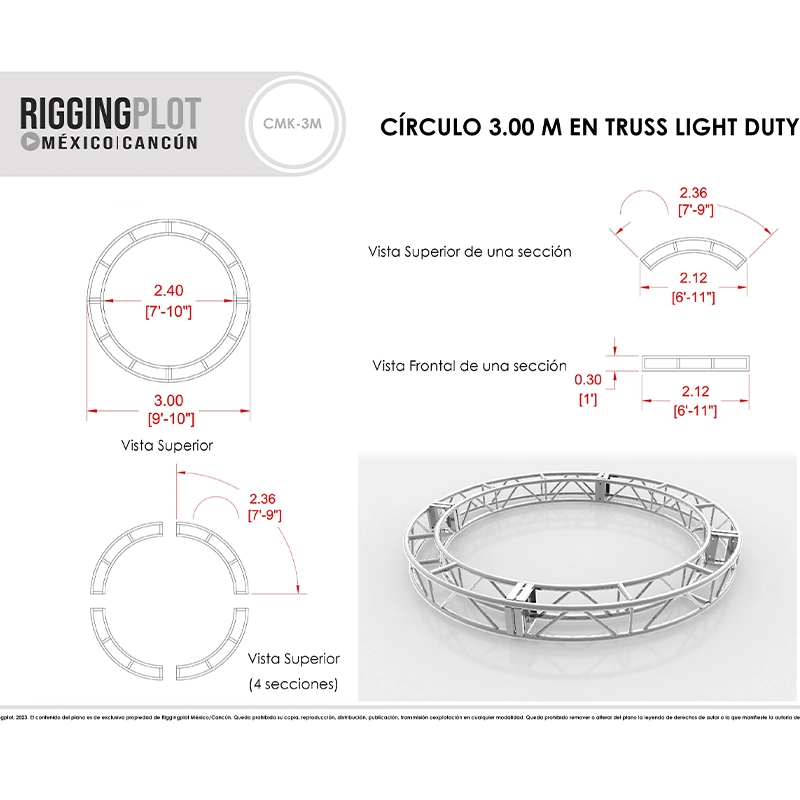 truss mk circular 3 metros de diámetro EN CANCÚN