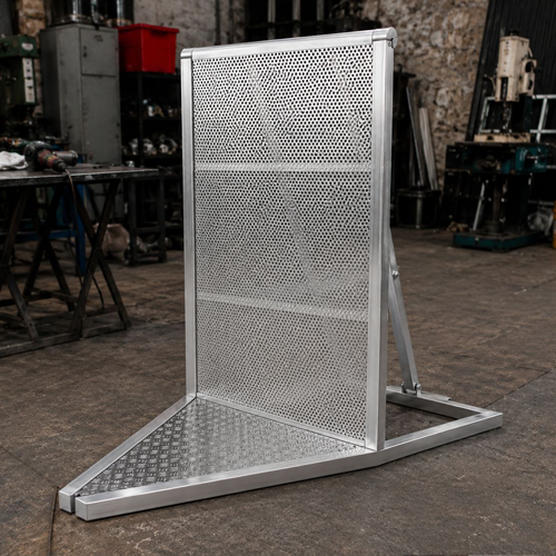 BARRICADA DE ALUMINIO CON ESQUINERO DE 1.09 X 1.14 MTS PARA FESTIVALES, CONCIERTOS Y EVENTOS DE TODO TIPO