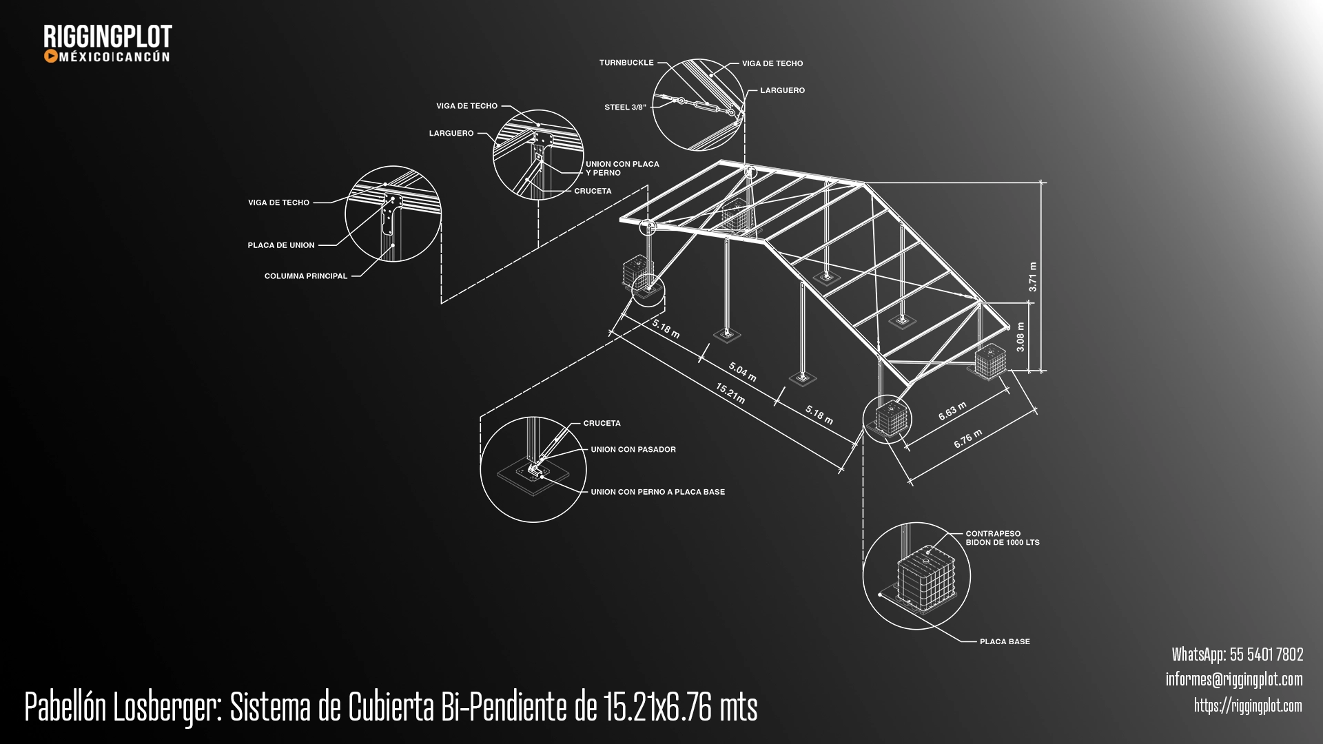 FICHA TÉCNICA CARPA LOSBERGER RIGGINGPLOT MÉXICO 19.22 X 6.76MTS CANCÚN