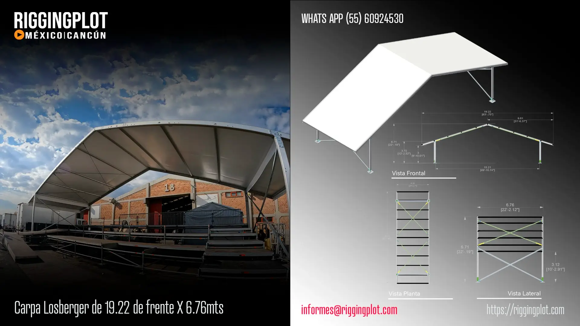 FICHA TÉCNICA CARPA LOSBERGER RIGGINGPLOT MÉXICO 19.22 X 6.76MTS CANCÚN