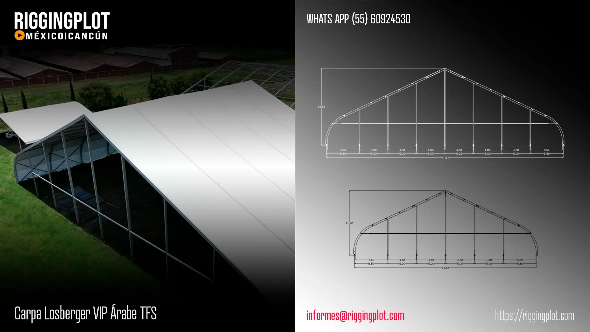 ficha técnica carpa losberger pabaellón árabe riggingplot cancún