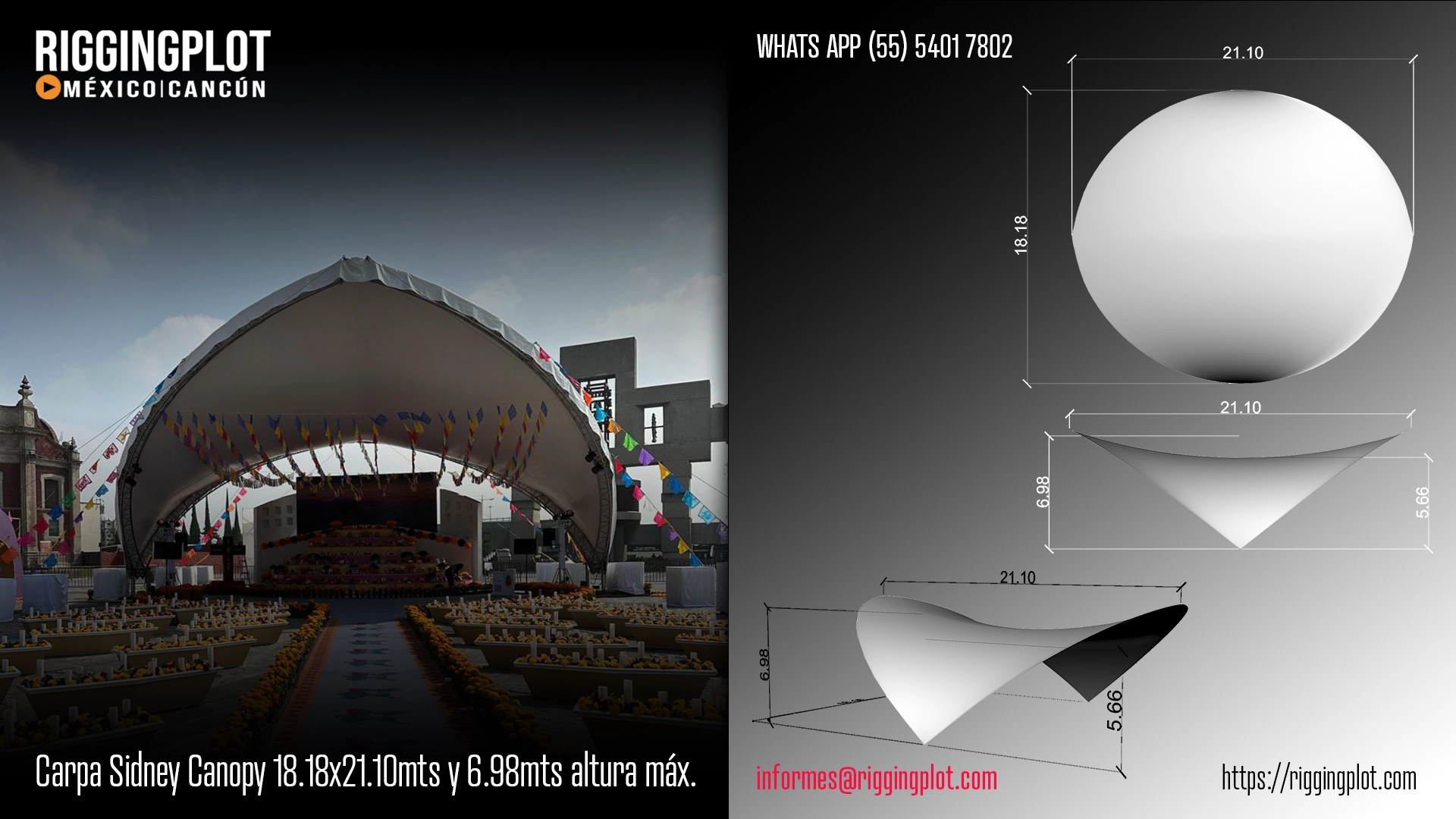 ficha tecnica carpa sidney canopy riggingplot cancún