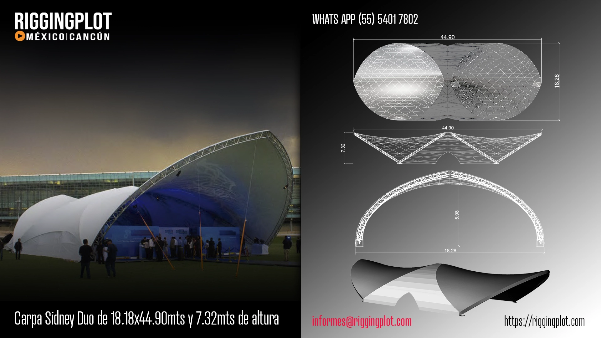 ficha tecnica carpa sidney duo riggingplot cancún