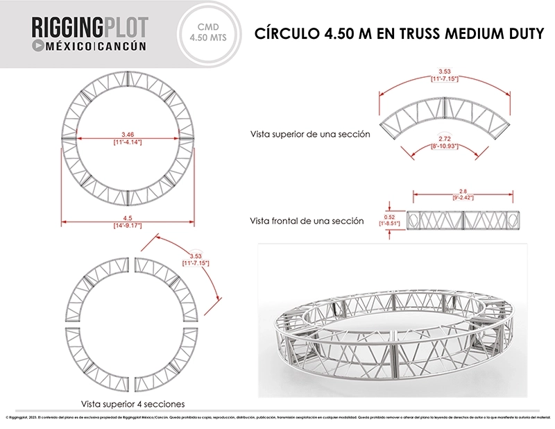 FICHA TÉCNICA TRUSS CIRCULAR CMD 4.5M DÍAMETRO CANCÚN
