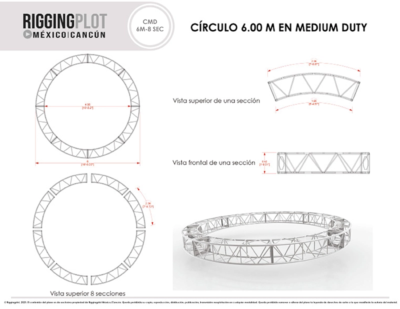 TRUSS CIRCULAR CMD 8 SECC. 6MTS DIAMETRO CANCÚN