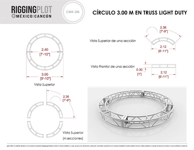 TRUSS CIRCULAR MK 3MTS DIAMETRO CANCÚN
