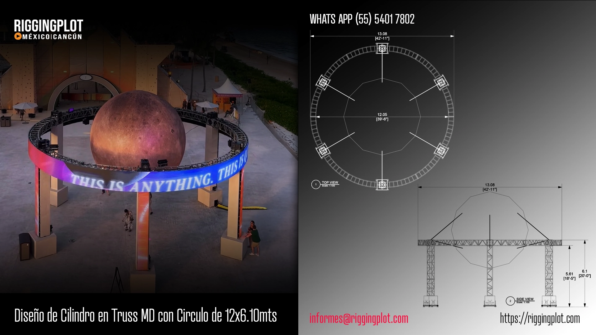 FICHA TÉCNICA DISEÑO DE CILINDRO MD EN CIRCULO DE 12MTS A 6.10MTS DE ALTURA CANCÚN