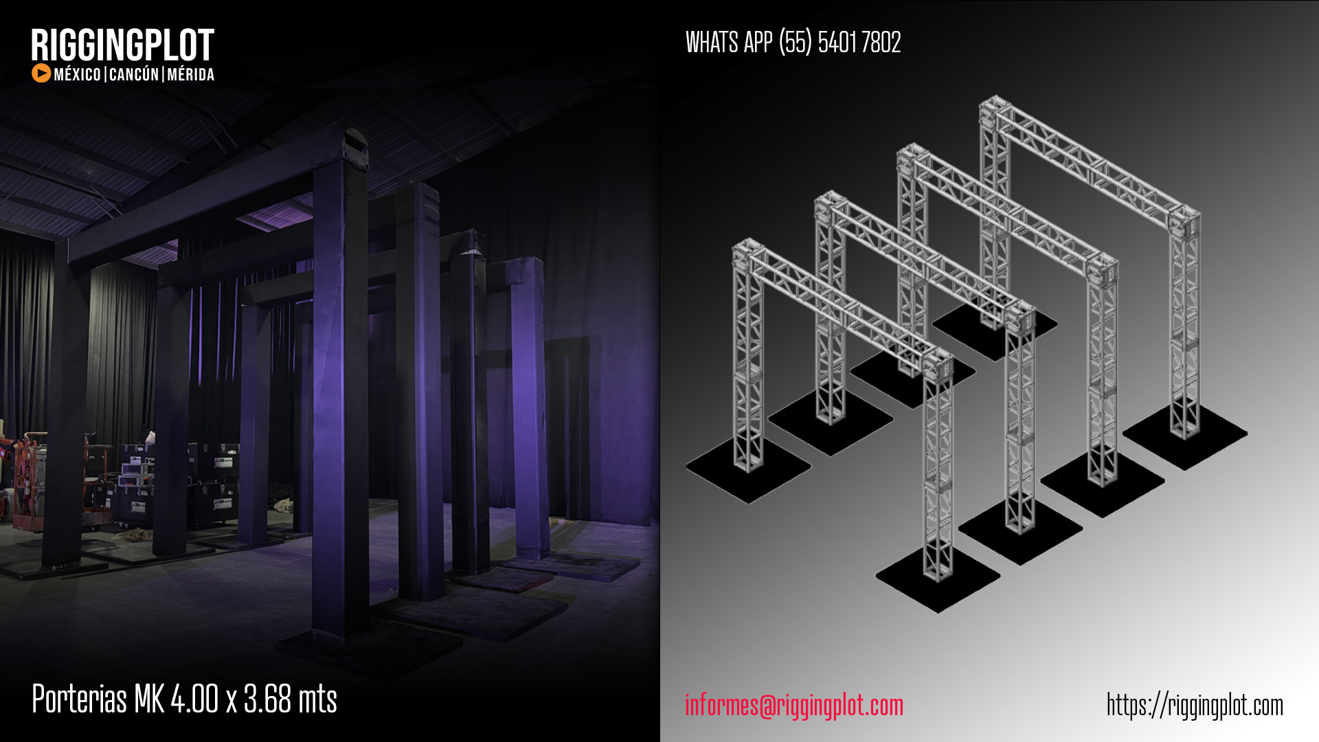 RENTA Y VENTA DE PORTERÍAS DE BIENVENIDA, HOSPITALITYS, LAYHER, MOTORES CM, TRUSSES CIRCULARES, RIGGING, RIGGERS ROLLING RISERS, CARPAS LOSBERGER, TELONES, KABUKI, TRUSSES DIFERENTES DIMENSIONES EN CANCÚN