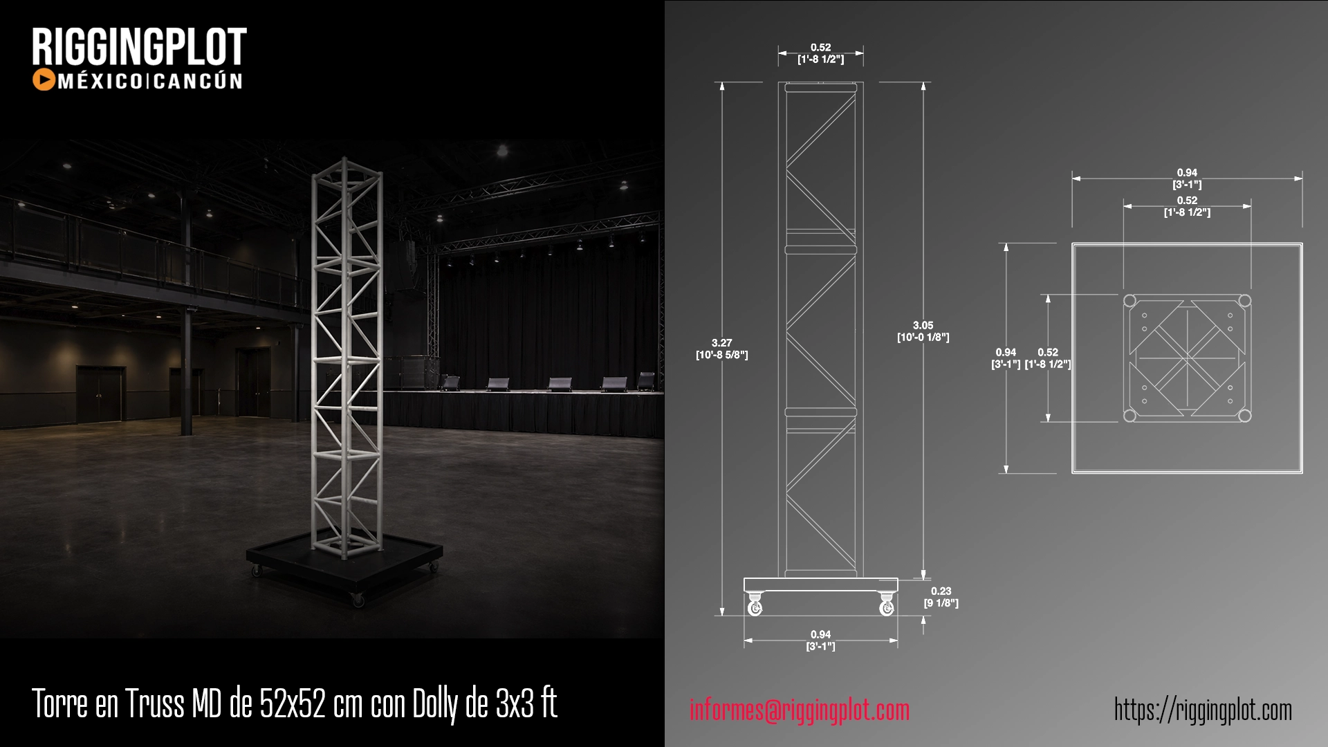 FICHA TÉCNICA TORRE DE TRUSS MD DE 10FT EN DOLLY CANCUN