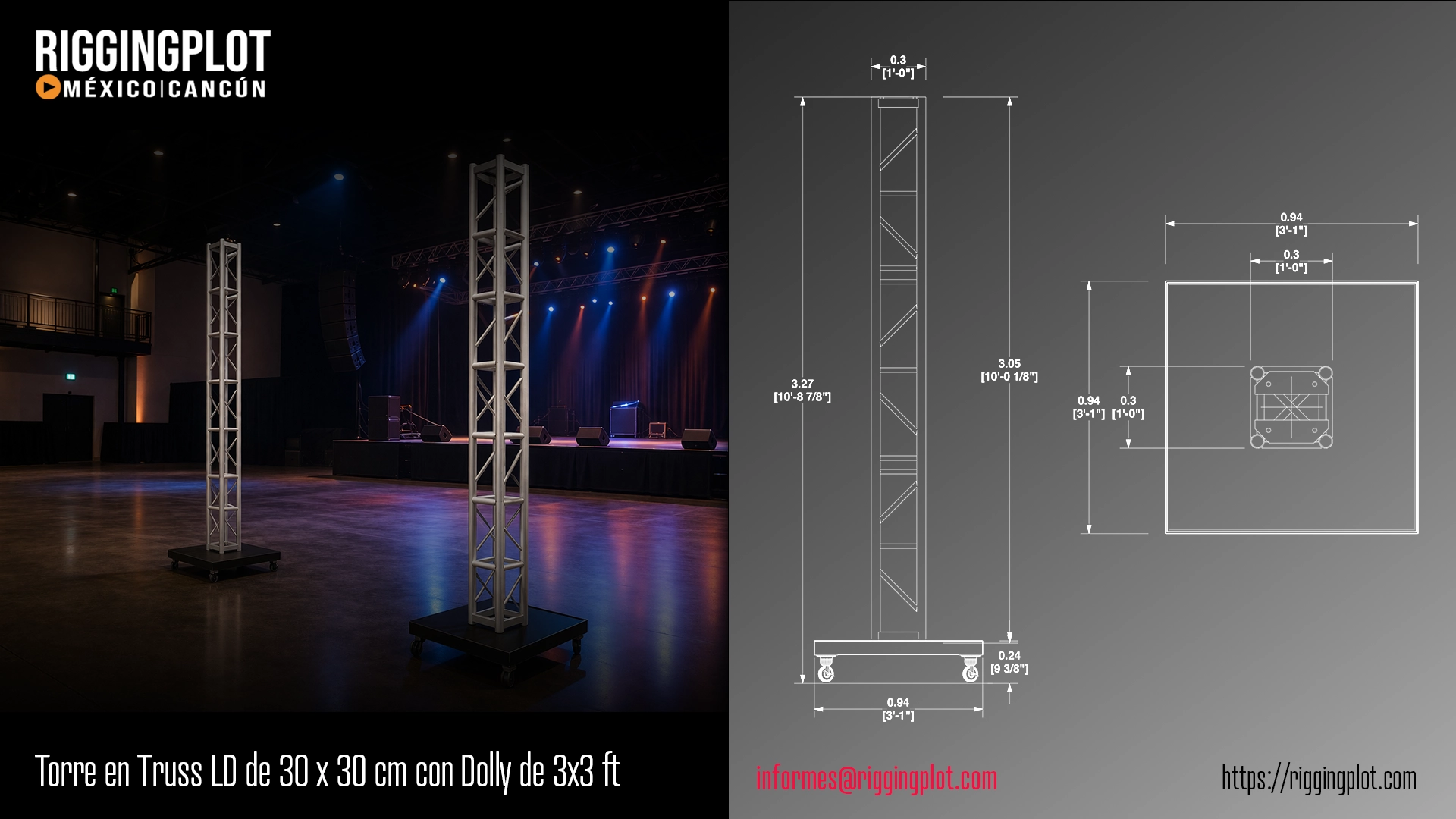 FICHA TÉCNICA TORRE DE TRUSS MK DE 10FT EN DOLLY CANCÚN