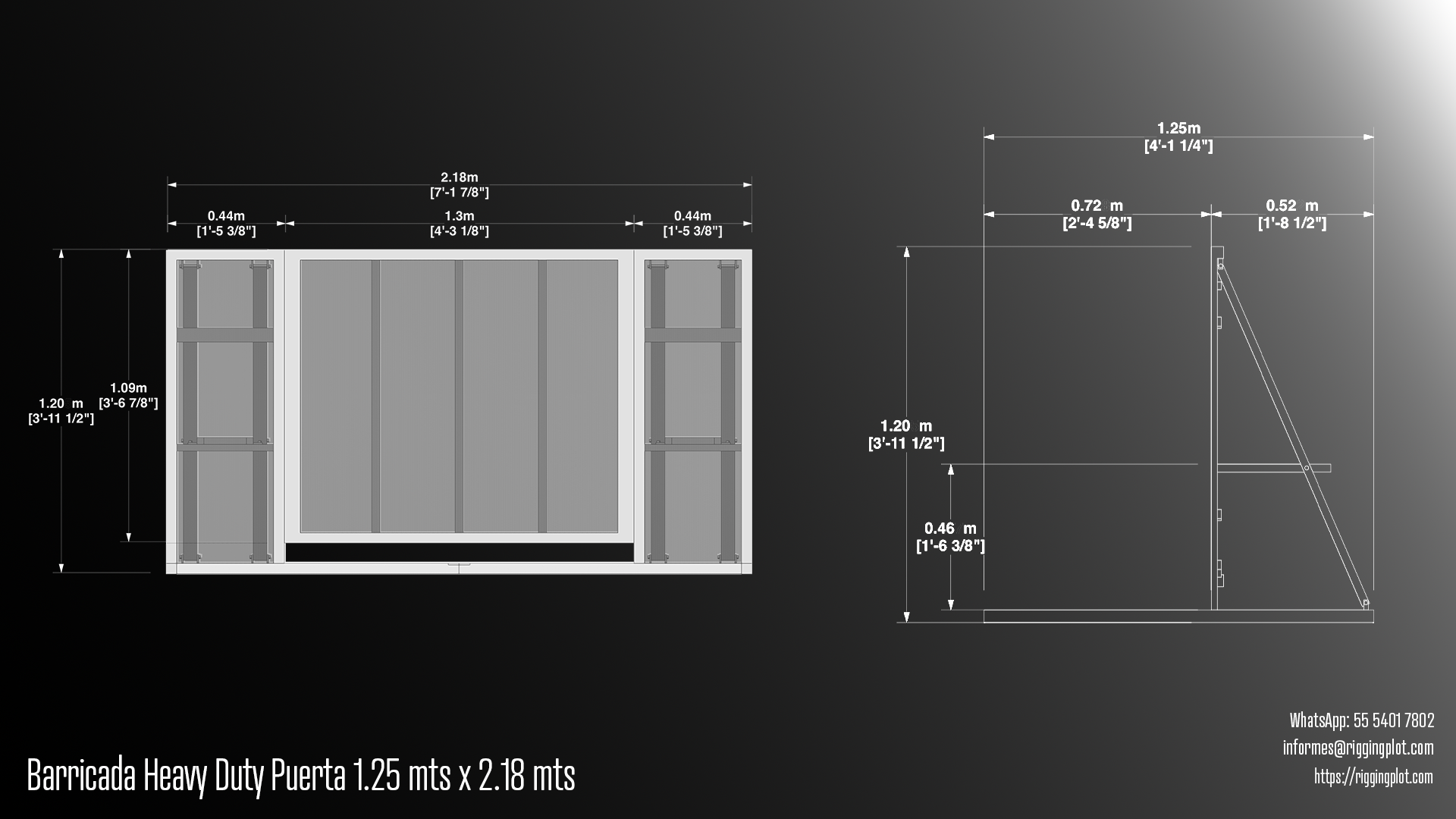 Barricada Heavy Duty con puerta de acceso fabricada en aluminio de alta resistencia, ideal para control de público, conciertos, festivales y eventos masivos en Cancún y Riviera Maya.