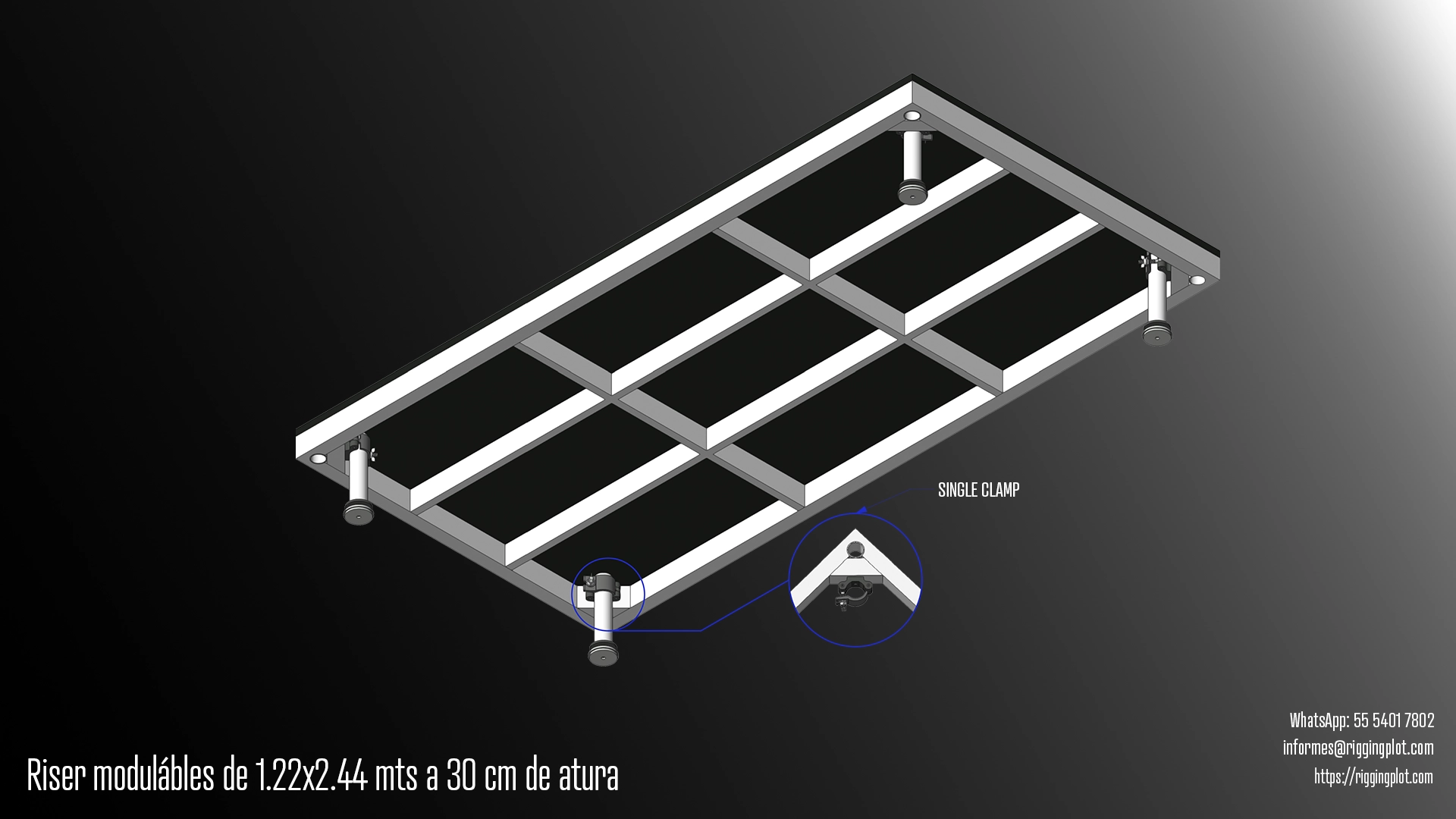 RENTA DE RISERS 30CM EN CANCÚN PARA ESCENARIOS, BACKLINE