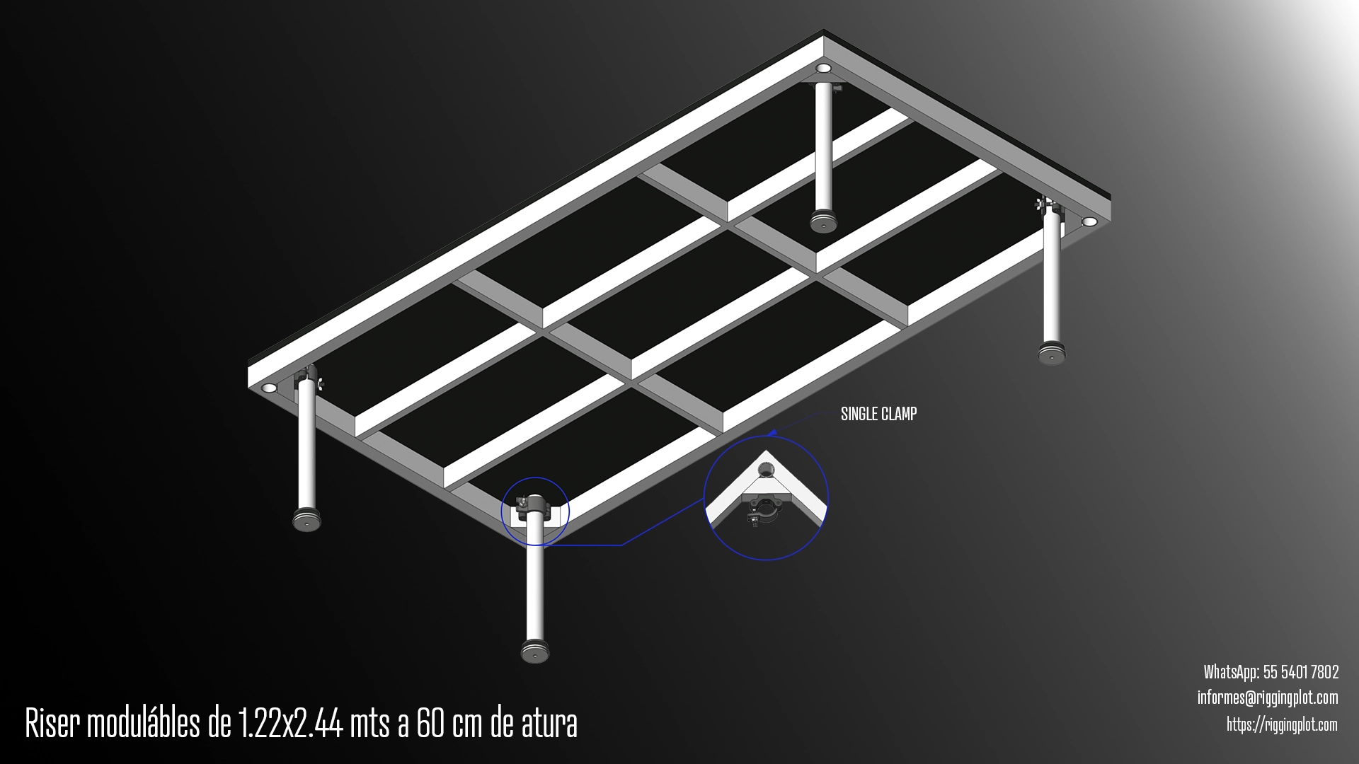 RENTA DE RISERS 60CM EN CANCÚN PARA ESCENARIOS, BACKLINE