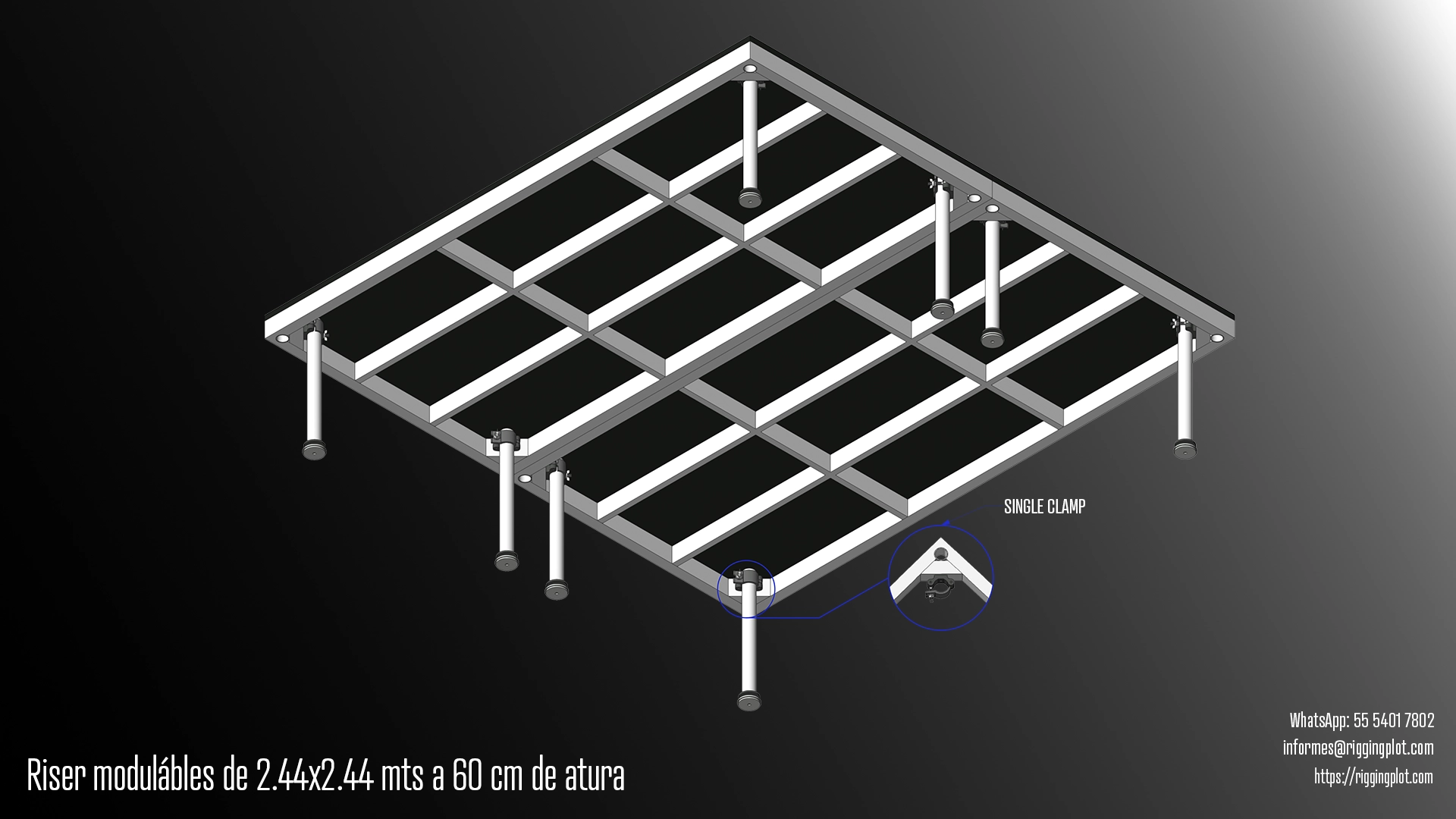 RENTA DE RISERS 60CM EN CANCÚN PARA ESCENARIOS, BACKLINE