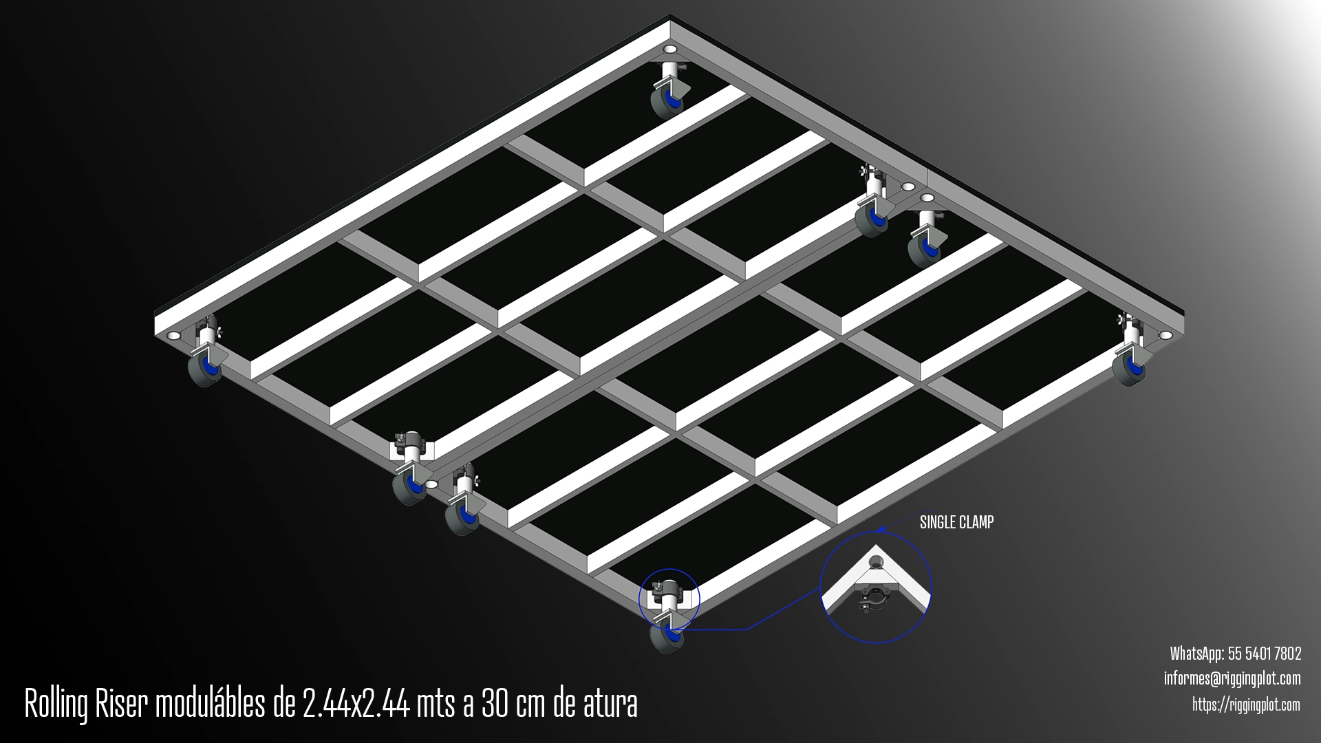 RENTA DE ROLLING RISERS 30CM EN CANCÚN PARA ESCENARIOS, BACKLINE