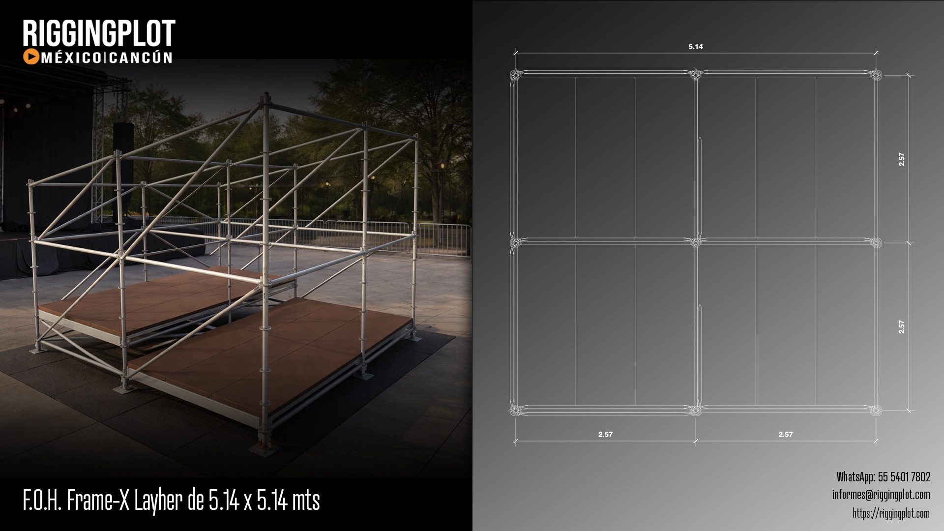 FRONT OF HOUSE CON CAMBIO DE NIVEL, HUELLA DE DESPLANTE DE 5.14 X 5.14 MTS Y TECHUMBRE CON PENDIENTE