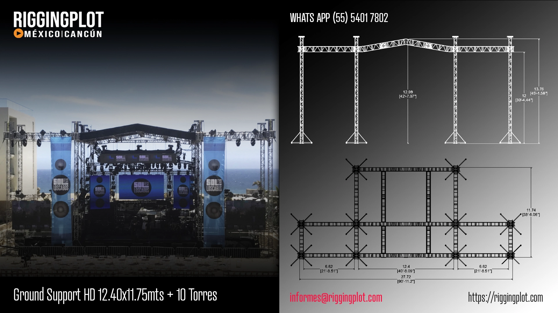 ficha técnica ground support whd 15x16mts riggingplot méxico