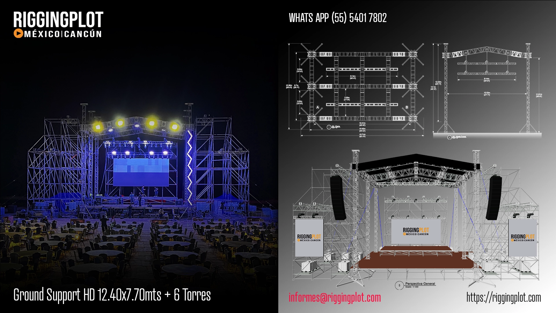 renta de ground support HD 12.40x7.70mts 6-torres-cancún 