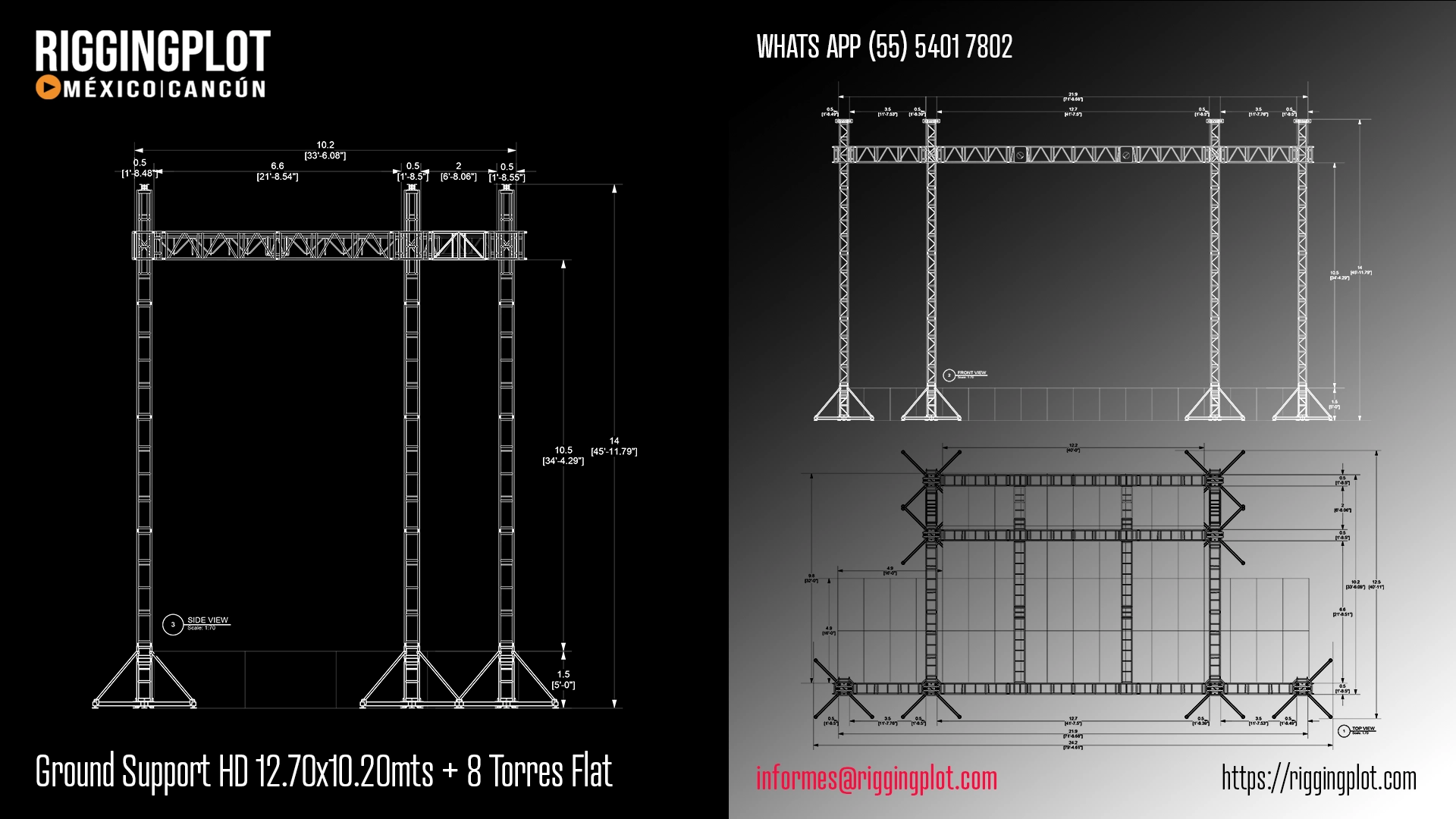 ficha técnica ground support hd riggingplot Cancún