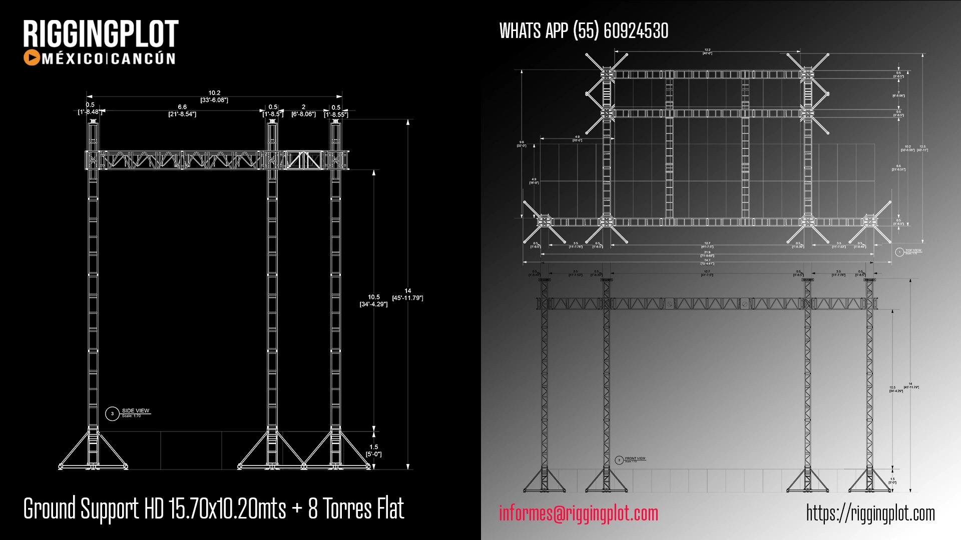 ficha técnica ground support hd riggingplot Cancún