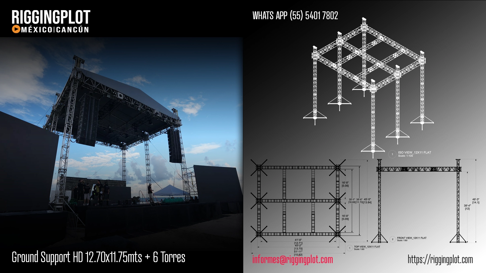 ficha técnica ground support whd 15x16mts riggingplot méxico