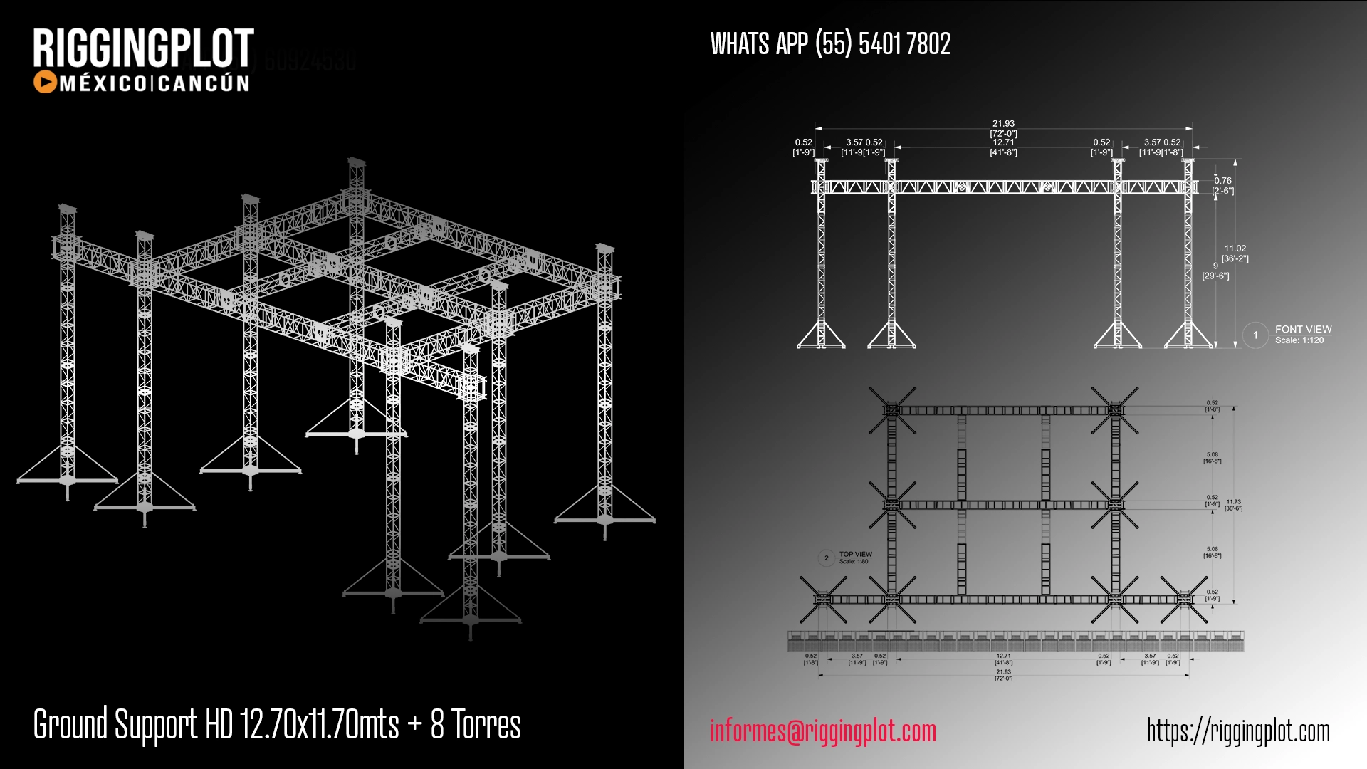 ficha técnica ground support hd riggingplot Cancún