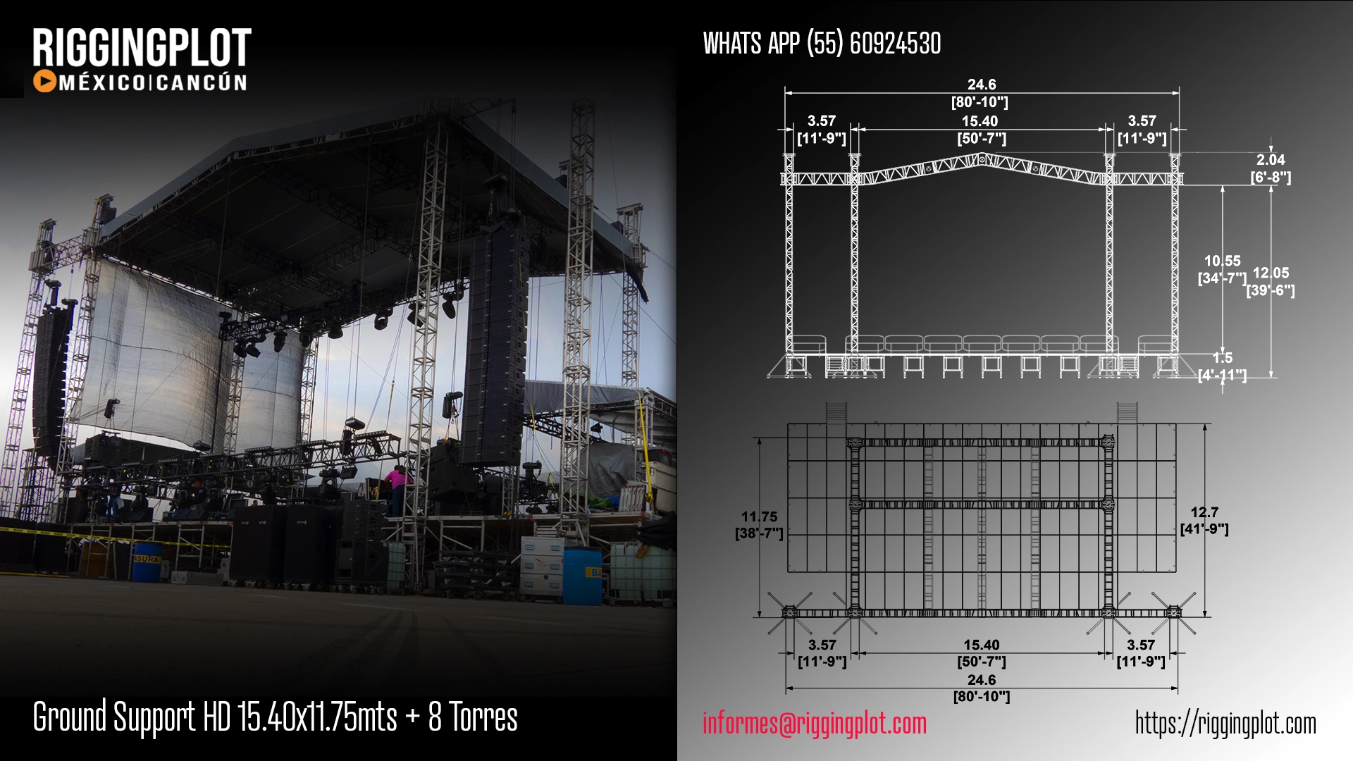 ficha tecnica ground support hd 15.40x11.75mts 8 torres cancun