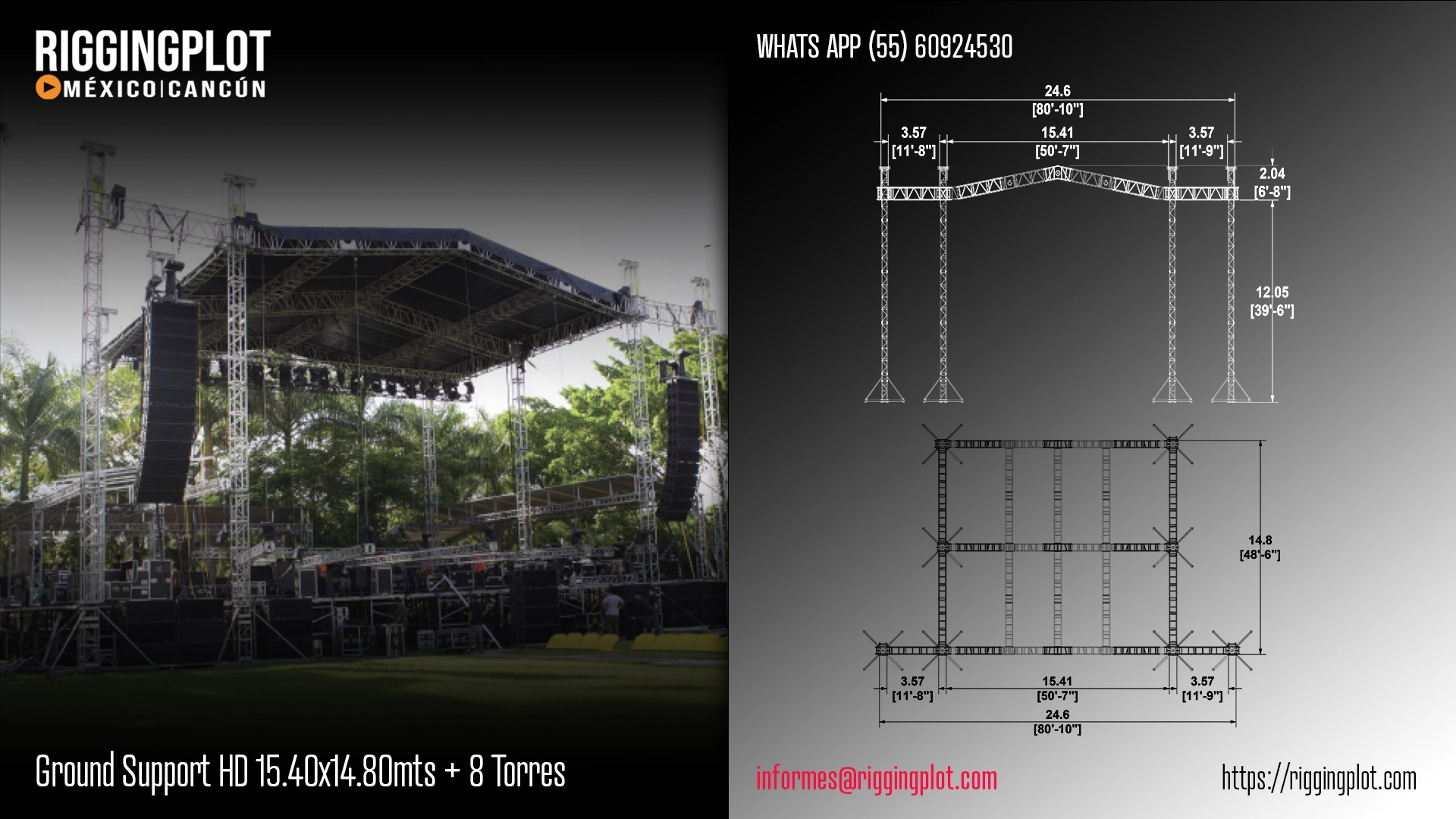 ficha tecnica ground support hd 15.40x14.80mts 8 torres cancun