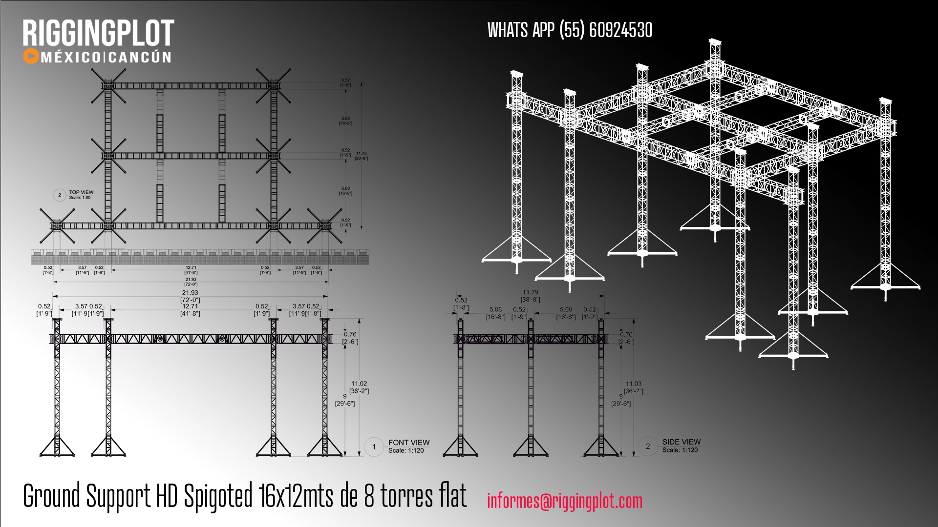 ficha técnica ground support hd riggingplot Cancún
