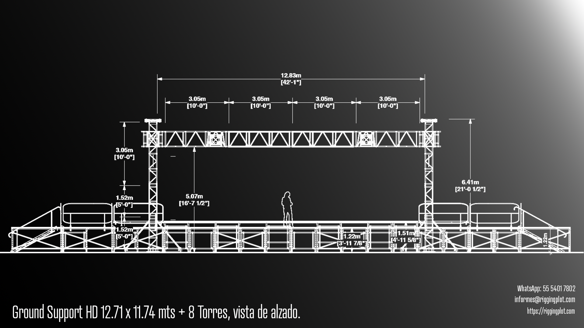 ficha técnica ground support hd 12.39*11.74* 14 torres doble riggingplot cancún