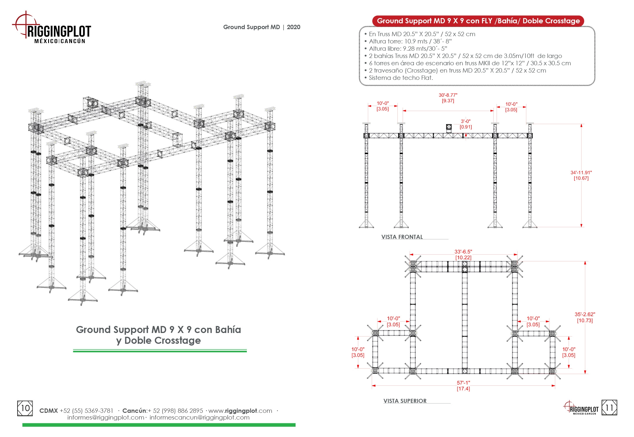 FICHA TÉCNICA GROUND SUPPORT MEDIUM DUTY 9.14X10.73MTS DE 12 TORRES EN CANCÚN