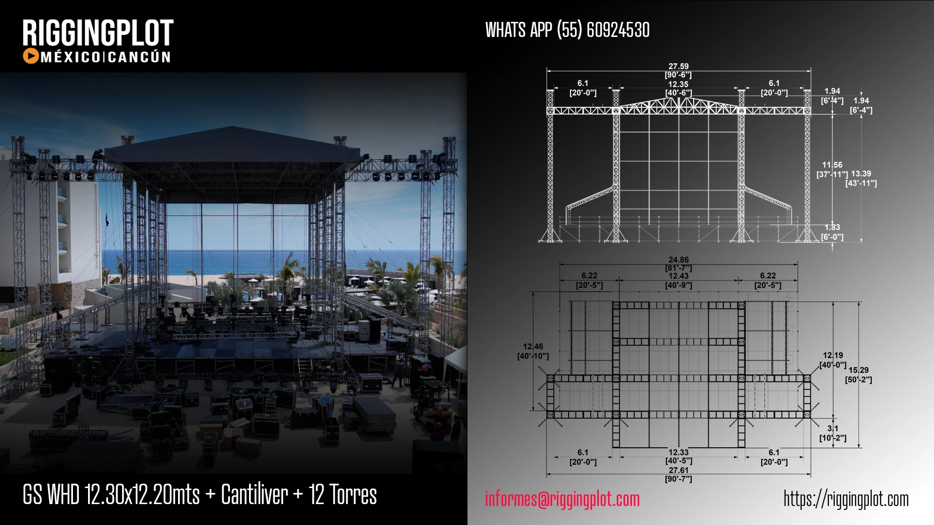 RENTA DE GROUND SUPPORT WHD 12.30x12.20MTS 12 TORRES CANCÚN