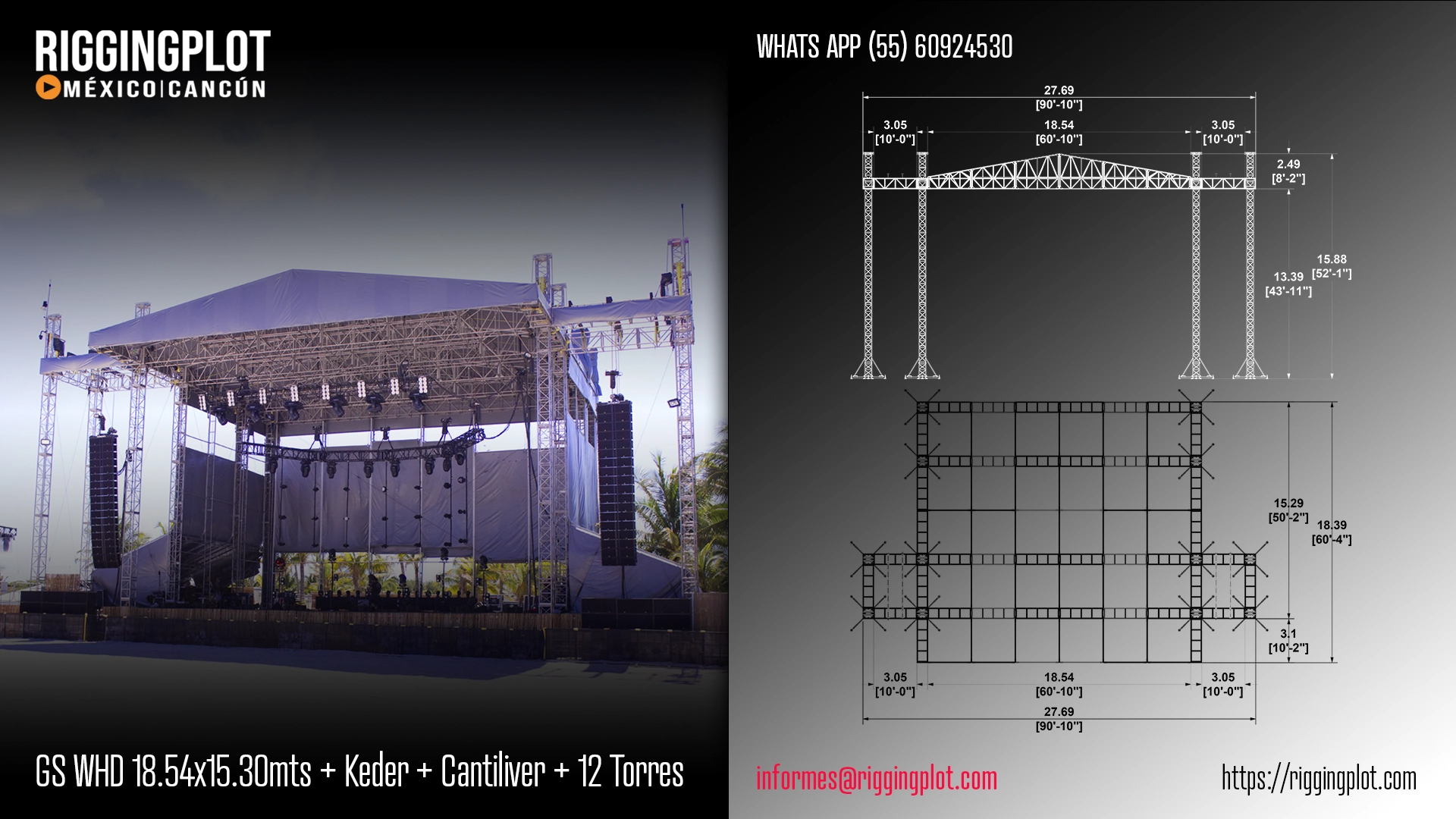 RENTA DE GROUND SUPPORT 18.54X16.00MTS CON LAYHER WALL, KEDER Y CANTILIVER DE 10 TORRES CANCÚN