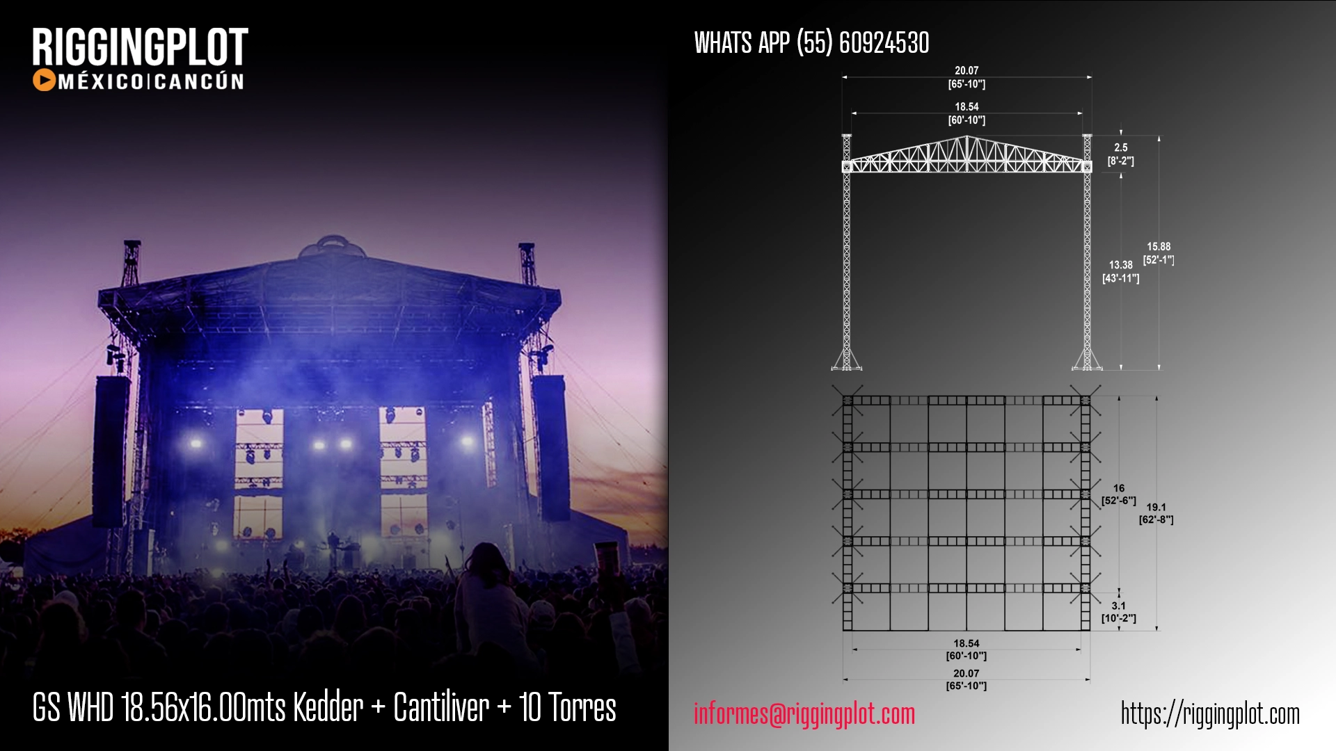 RENTA DE GROUND SUPPORT 18.54X16.00MTS CON LAYHER WALL, KEDER Y CANTILIVER DE 10 TORRES CANCÚN