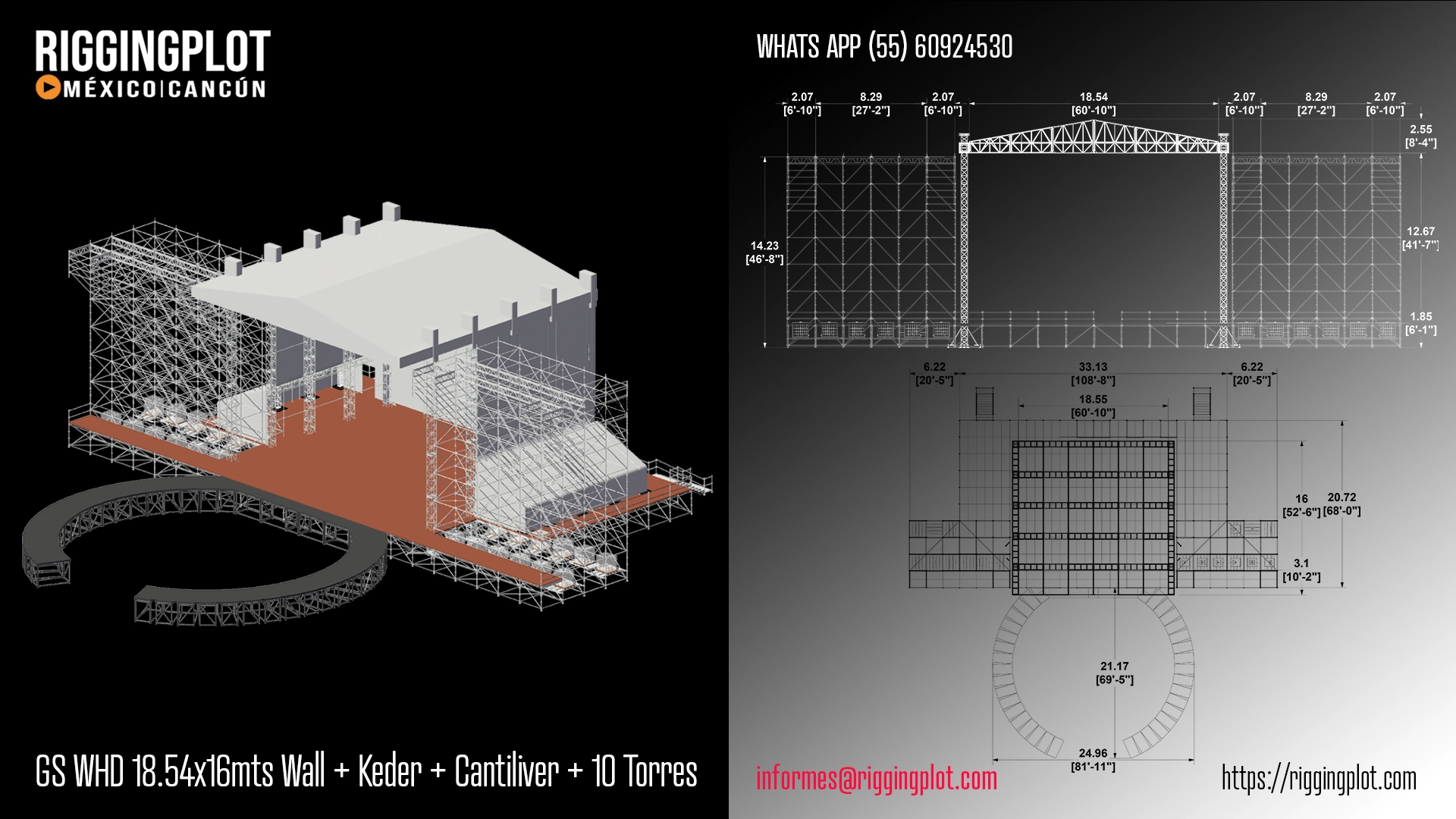 ficha técnica ground support whd 18x16mts riggingplot Cancún