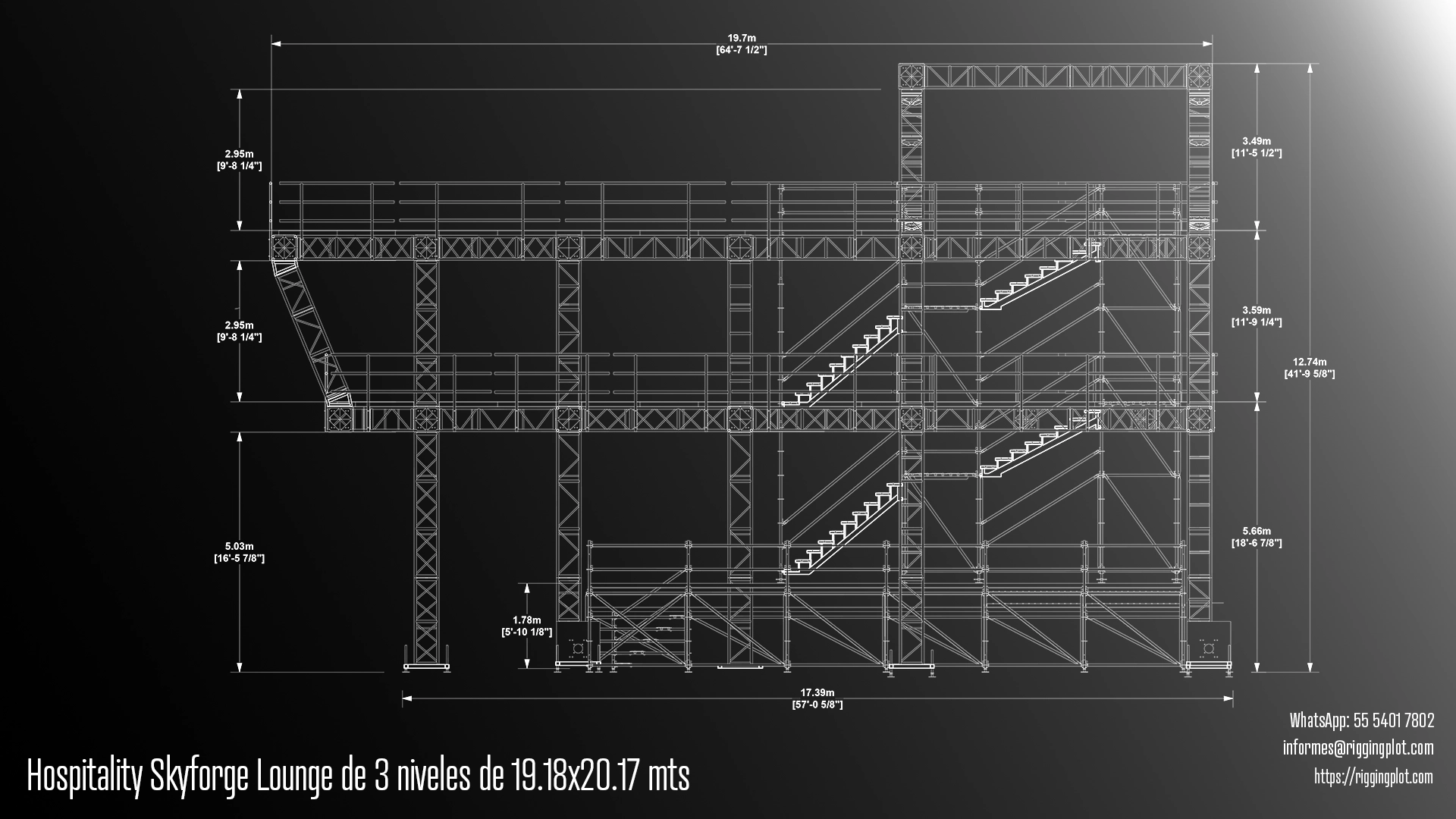 HOSPITALITY MD DE DOS NIVELES CON HUELLA DE DESPLANTE DE 19.18X20.17 MTS, ALTURA TOTAL DE 12.84 MTS