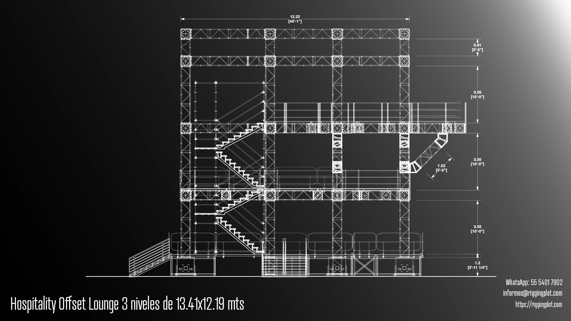 HOSPITALITY MD DE DOS NIVELES CON HUELLA DE DESPLANTE DE 13.41X12.19 MTS, ALTURA TOTAL DE 13.23 MTS
