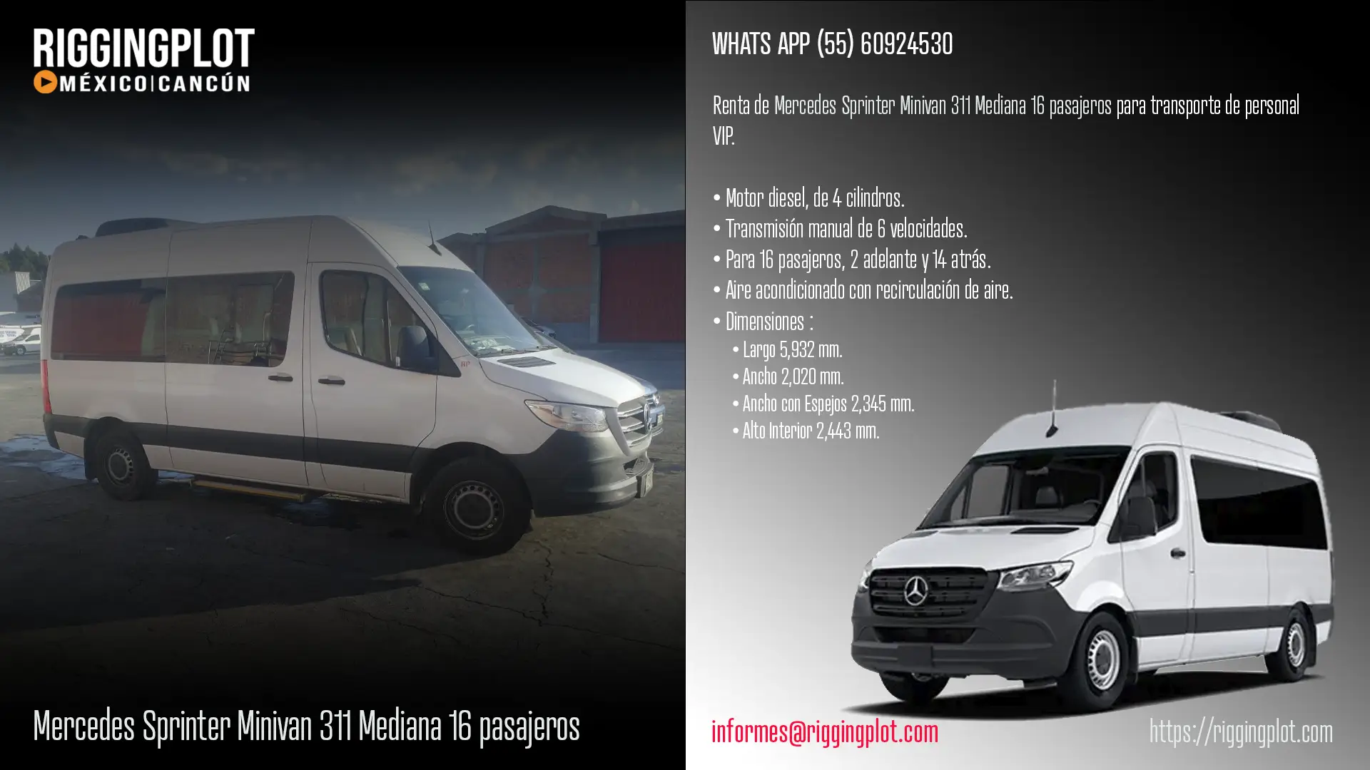 RENTA DE CRAFTER CARGO VAN 3.5 TON PARA TRANSPORTE DE ESTRUCTURA, EQUIPO DE ILUMINACIÓN, AUDIO Y VIDEO