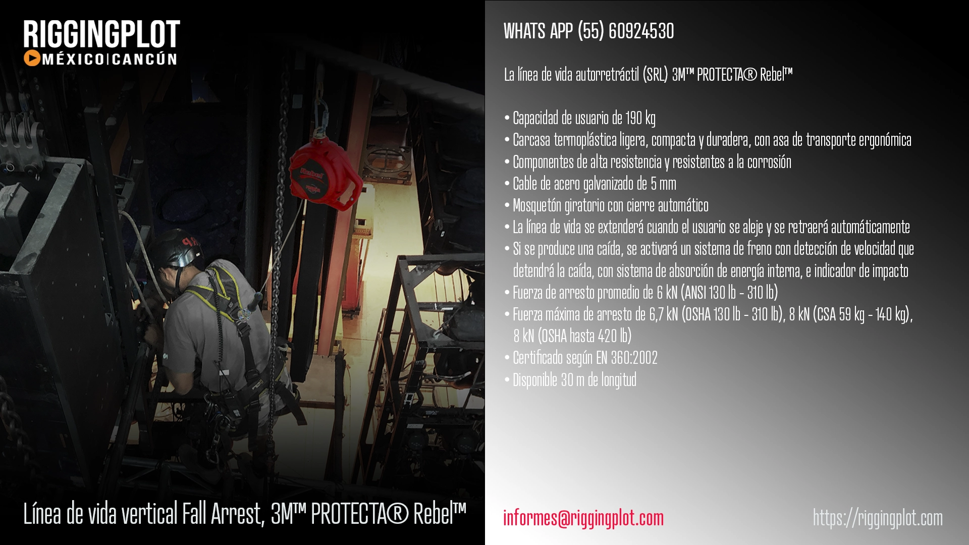 FICHA TÉCNICA LÍNEA DE VIDA VERTICAL AUTORETRÁCTIL CANCÚN