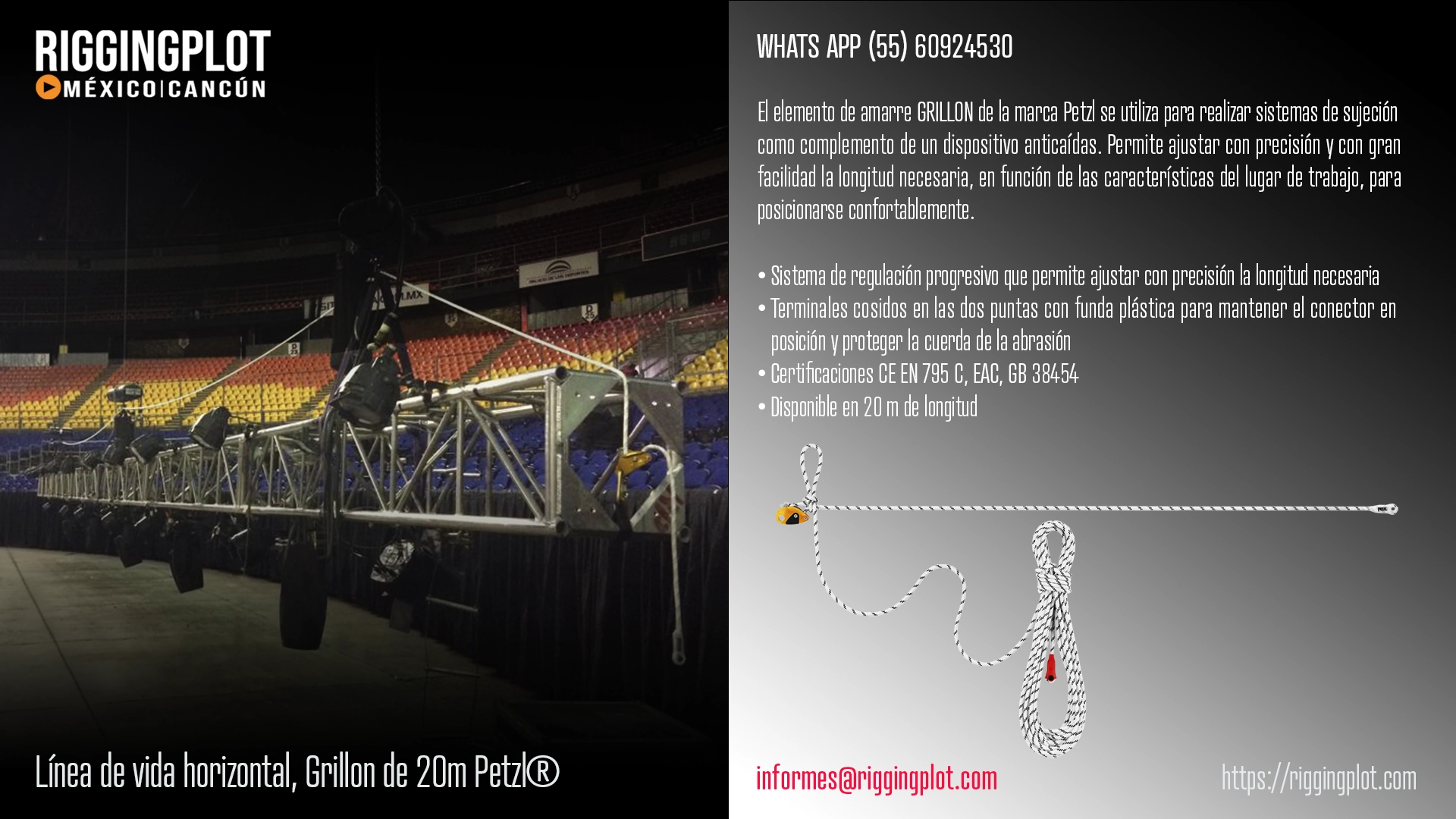 FICHA TÉCNICA LÍNEA DE VIDA HORIZONTAL GRILLON PETZL CANCÚN